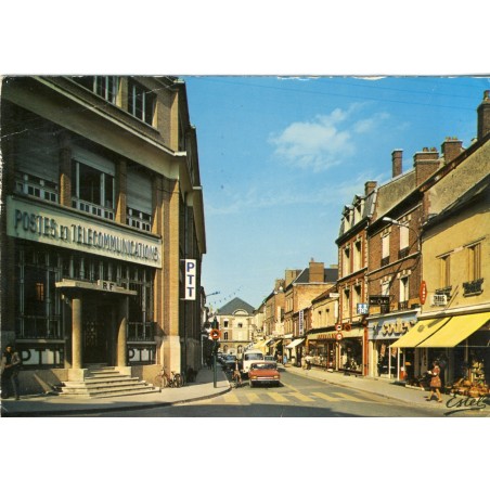 cp10-romilly-sur-seine-la-poste-et-la-rue-de-la-boule-d-or