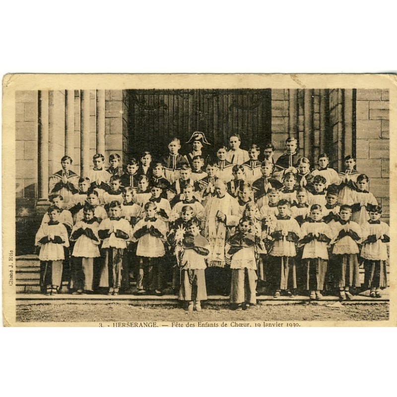 carte postale ancienne 54-herserange-fete-des-enfants-de-choeur-19-janvier-1930