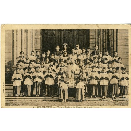 carte postale ancienne 54-herserange-fete-des-enfants-de-choeur-19-janvier-1930