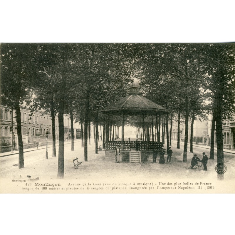 cp03-montlucon-avenue-de-la-gare-vue-du-kiosque-a-musique