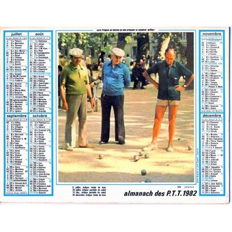 CALENDRIER 1982 PETANQUE ET AVENAY VAL D'OR? 51