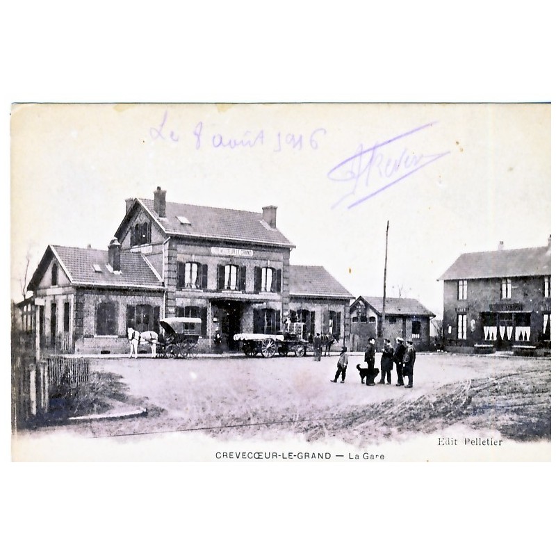 CP61 CREVECOEUR LE GRAND - LA GARE