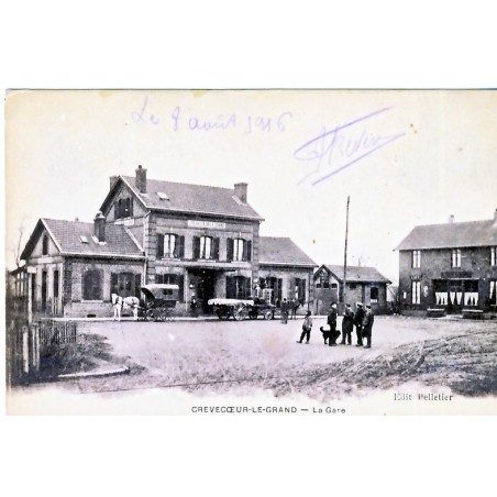 CP61 CREVECOEUR LE GRAND - LA GARE