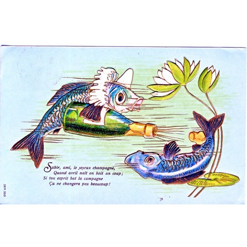 CARTE POSTALE GAUFREE 1er AVRIL 