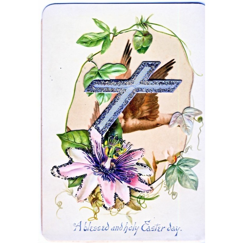 CARTE POSTALE A SYSTEME :  JOYEUSES PAQUES  EN ANGLAIS 