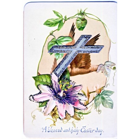 CARTE POSTALE A SYSTEME :  JOYEUSES PAQUES  EN ANGLAIS 