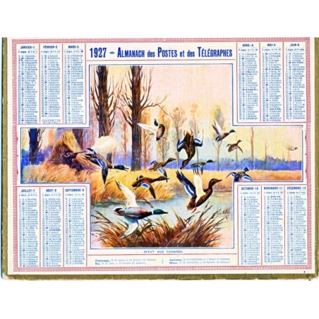 CALENDRIER ALMANACH 1927 AFFUT AUX CANARDS