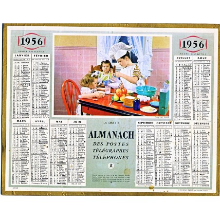 CALENDRIER ALMANACH 1950 LA DINETE