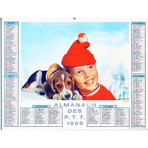 CALENDRIER ALMANACH 1969 ENFANCE ET AMIS