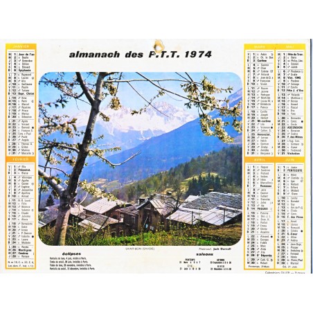 CALENDRIER ALMANACH 1974 SAINT BON ET GRAU DU ROI