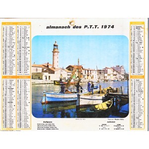 CALENDRIER ALMANACH 1974 SAINT BON ET GRAU DU ROI