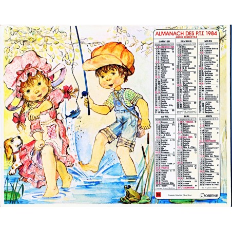 CALENDRIER ALMANACH 1984 DESSINS DU STUDIO OBERTHUR