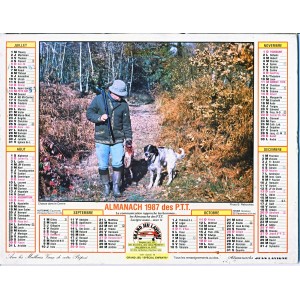 CALENDRIER ALMANACH 1987 CHASSE ET PECHE