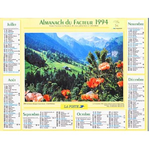 CALENDRIER ALMANACH 1994 ANGLETERRE ET HAUTE SAVOIE