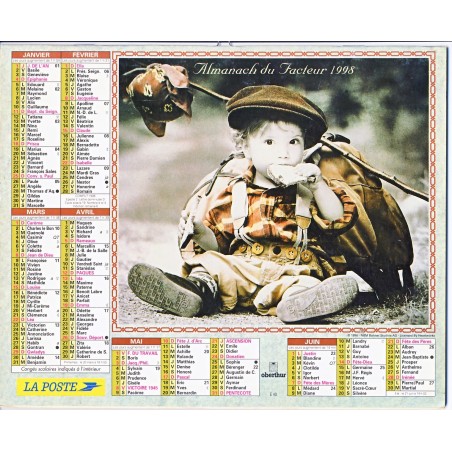 CALENDRIER ALMANACH 1998 PHOTOS D'ENFANTS