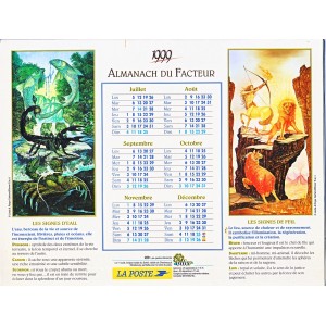 CALENDRIER ALMANACH 1999 LES SIGNES DU ZODIAQUE