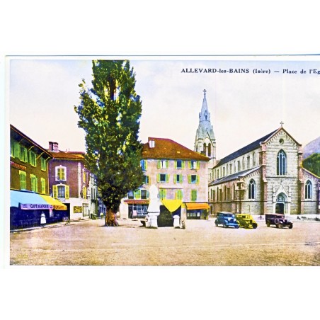 CP38 ALLEVARD LES BAINS - PLACE DE L'EGLISE