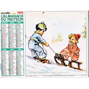 CALENDRIER ALMANACH 1992 GERMAINE BOURET