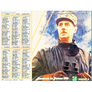 CALENDRIER ALMANACH 1990 GENERAL DE GAULLE