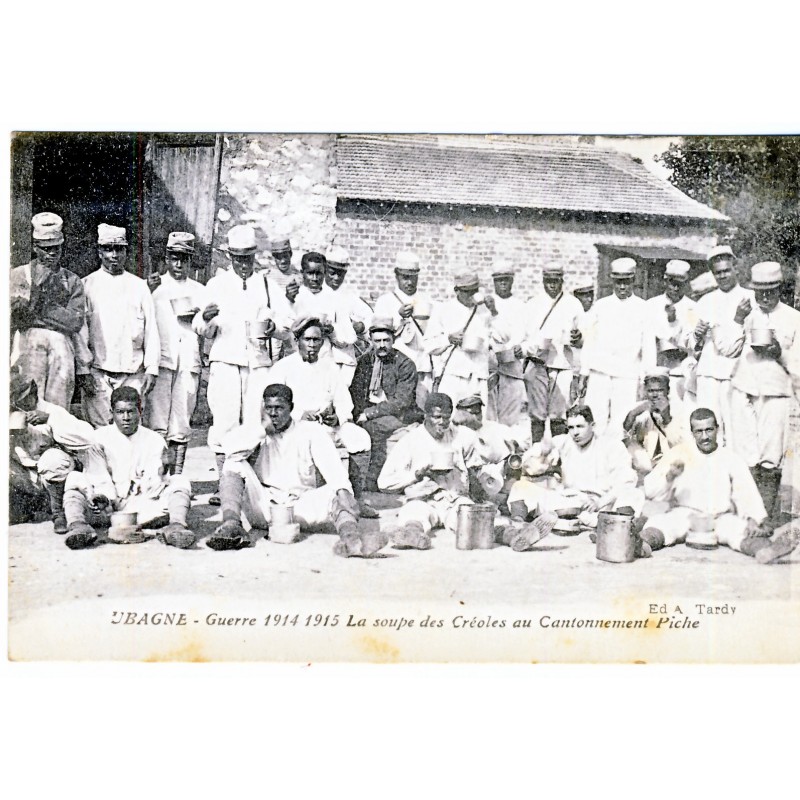 CP13 AUBAGNE - GUERRE 1914 1915 - LA SOUPE DES CREOLES AU CANTONNEMENT PICHE