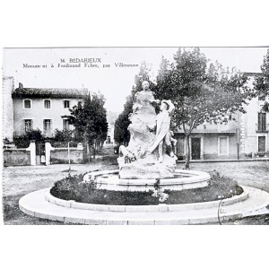 CP34 BEDARIEUX - MONUMENT A FERDINAND FABRE, PAR VILLENEUVE