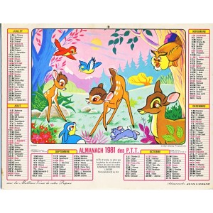 CALENDRIER ALMANACH 1981 - LES CASTORS JUNIORS ET BAMBI