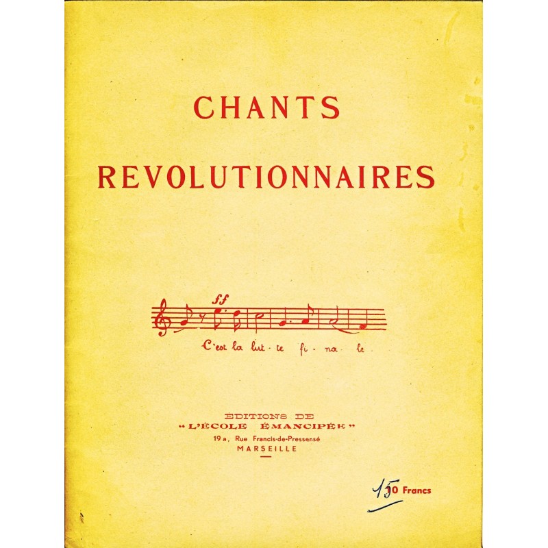 LIVRE DE CHANTS REVOLUTIONNAIRES