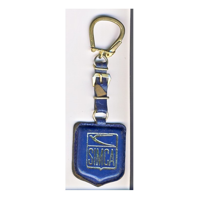 PORTE CLES SIMCA CUIR BLEU