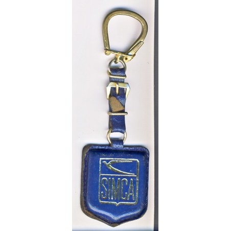 PORTE CLES SIMCA CUIR BLEU