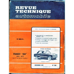 REVUE TECHNIQUE AUTOMOBILE DECEMBRE 1971 N° 308