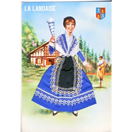 CARTE POSTALE BRODEE-HABILLEE LA LANDAISE