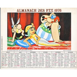 CALENDRIER ALMANACH DES PTT 1976 ASTERIX