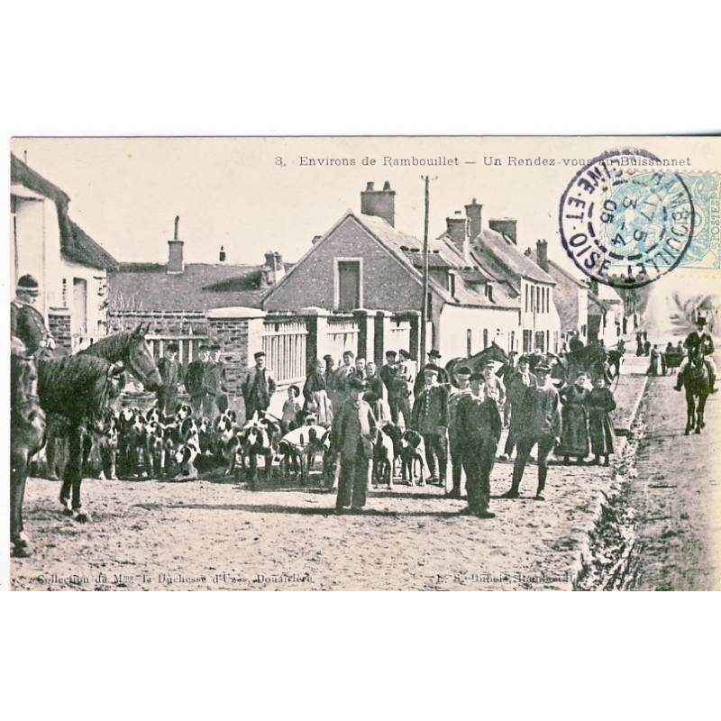 CARTE POSTALE CHASSE - ENVIRONS DE RAMBOUILLET - UN RENDEZ VOUS AU BUISSONNET