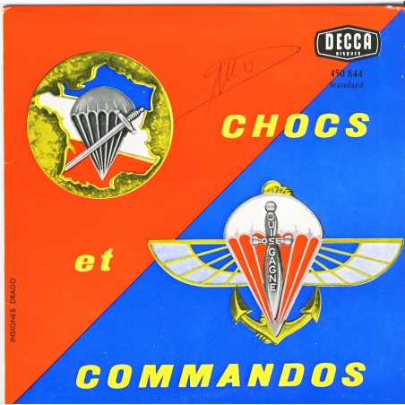 DISQUE 45 TOURS - CHOCS ET COMMANDOS - CHASSEURS du 1er B.P.C