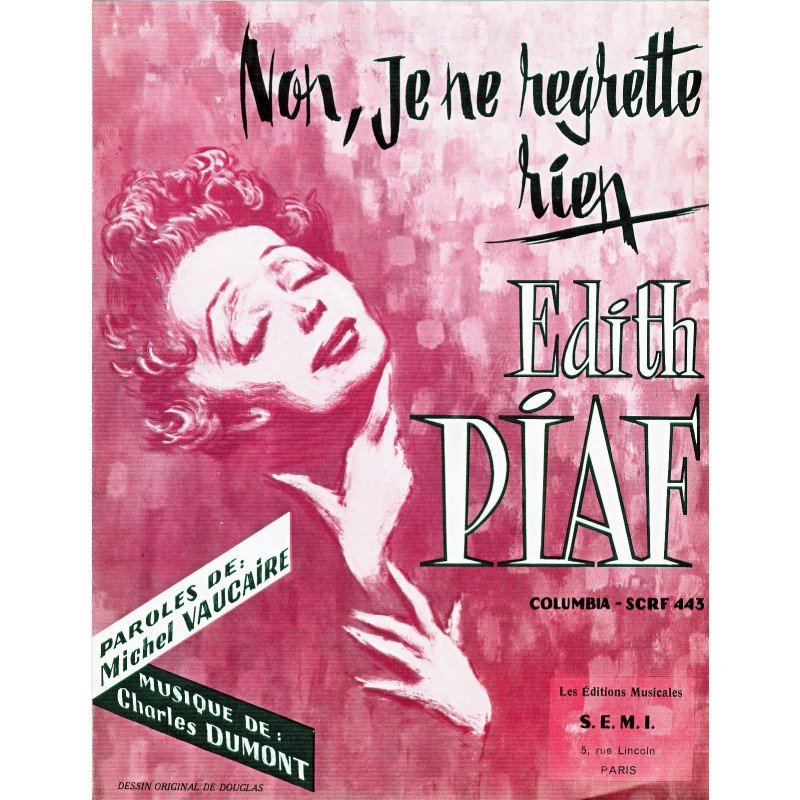 PARTITION D'EDITH PIAF - JE NE REGRETTE RIEN