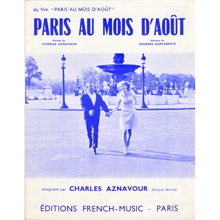 PARTITION DE CHARLES AZNAVOUR - PARIS AU MOIS D'AOUT