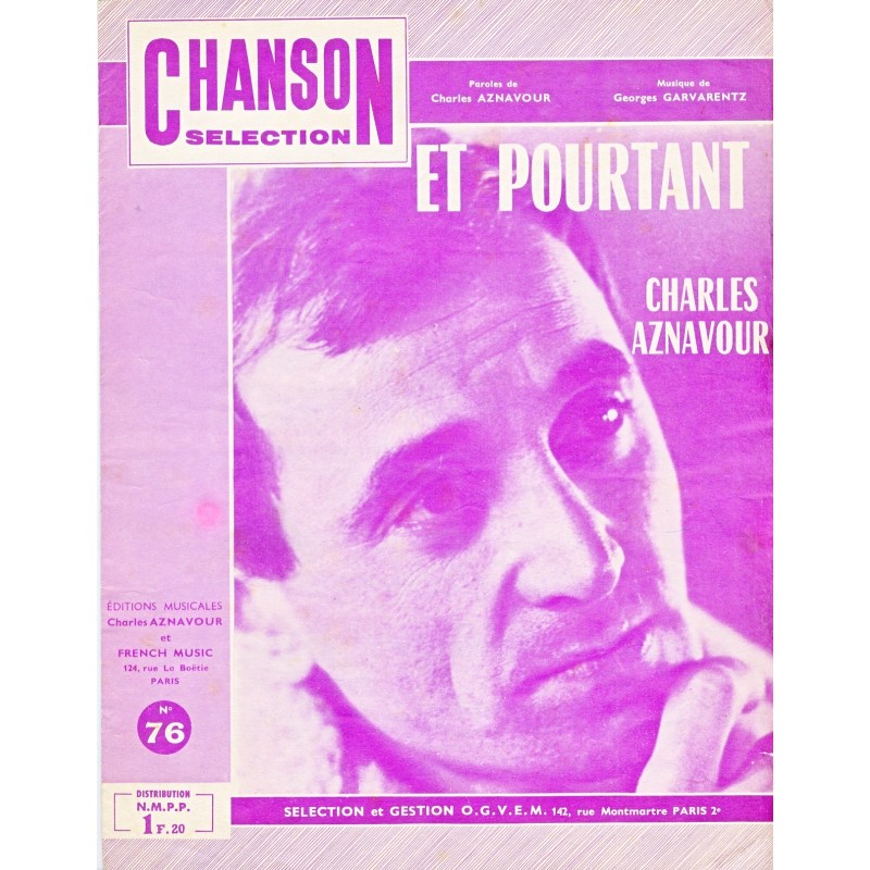 PARTITION DE CHARLES AZNAVOUR - ET POURTANT