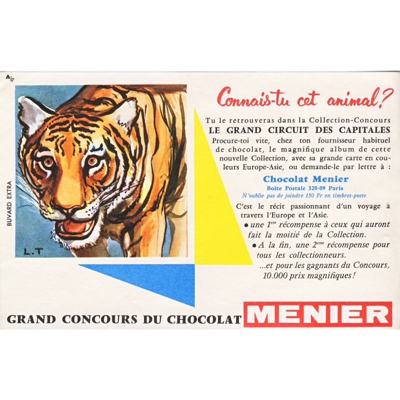 BUVARD CHOCOLAT MENIER GRAND CONCOURS - TIGRE