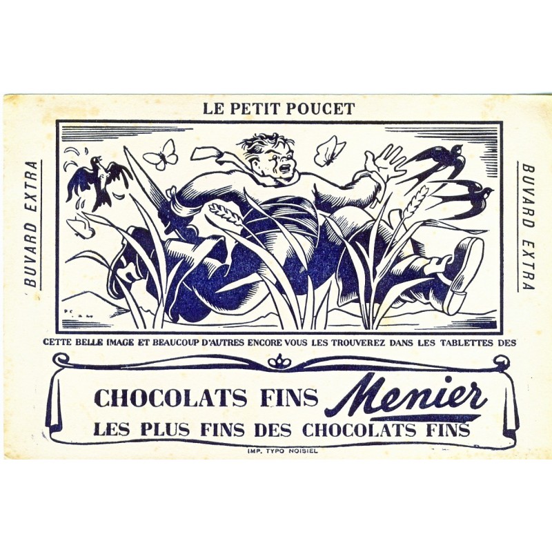 BUVARD CHOCOLATS FINS MENIER LE PETIT POUCET (NOIR)