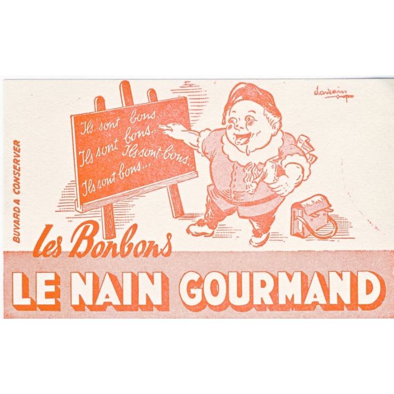 BUVARD LES BONBONS LE NAIN GOURMAND ROSE