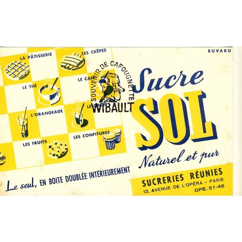 BUVARD SUCRE SOL NATUREL ET PUR - DAMIER JAUNE