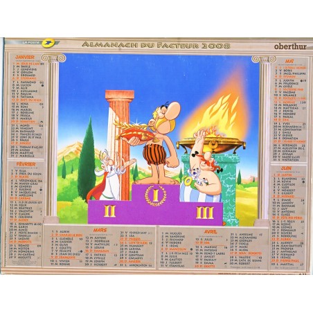 CALENDRIER ALMANACH DU FACTEUR 2008 -  ASTERIX AUX JEUX OLYMPIQUES