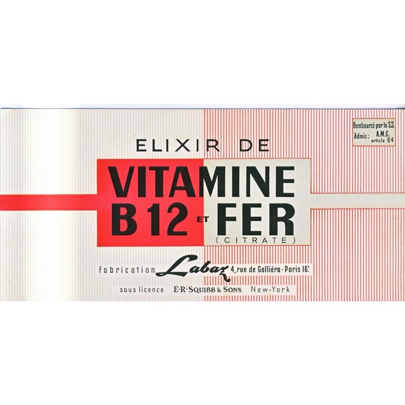 BUVARD VITAMINE B 12 ET FER