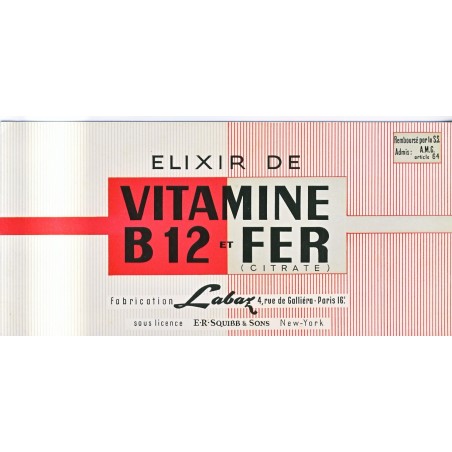 BUVARD VITAMINE B 12 ET FER