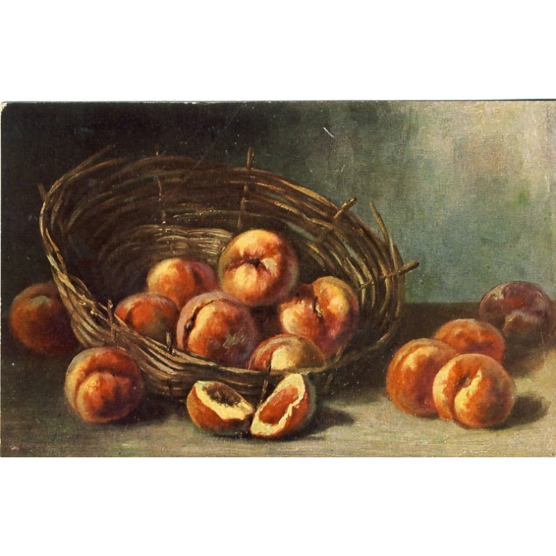 CARTE POSTALE FRUITS - CORBEILLE DE PECHES