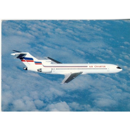 CARTE POSTALE AVIATION - AIR CHARTER, FILIALE D'AIR FRANCE ET D'AIR INTER - BOEING 727-728