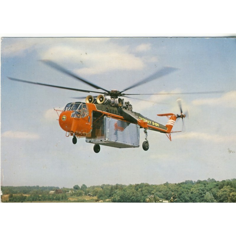 CARTE POSTALE AVIATION -LE SIKORSKI S-64 - LE PLUS GROS HELICOPTERE AMERICAIN