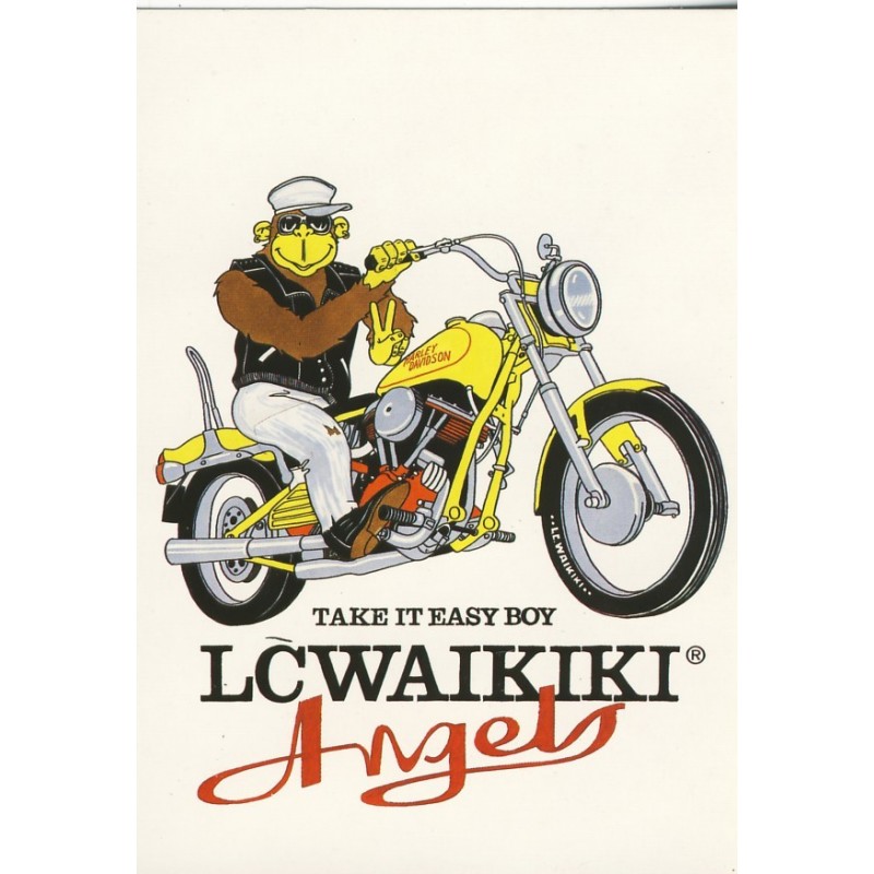 CARTE POSTALE MOTO - TAKE IT EASY BOY LC WAIKIKI ANGELS﻿. MOTO HARLEY