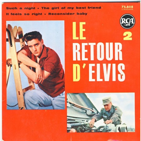 DISQUE 45 TOURS  ELVIS PRESLEY  - LE RETOUR D'ELVIS 2