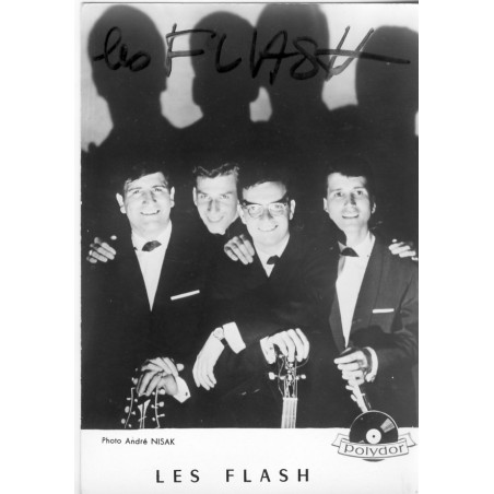 CARTE DEDICACEE LES FLASH - POLYDOR